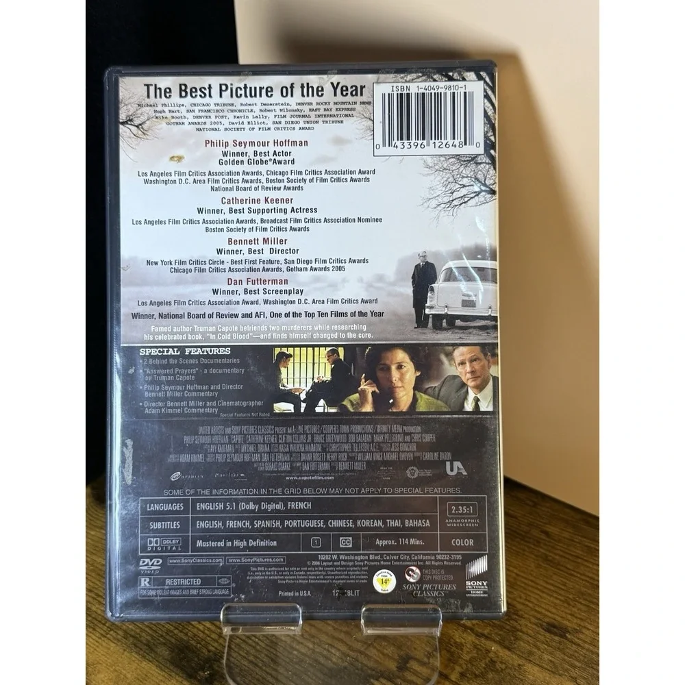 Capote DVD Philip Seymour Hoffman Movie Drama Film Sony Classics - Picture 2 of 2